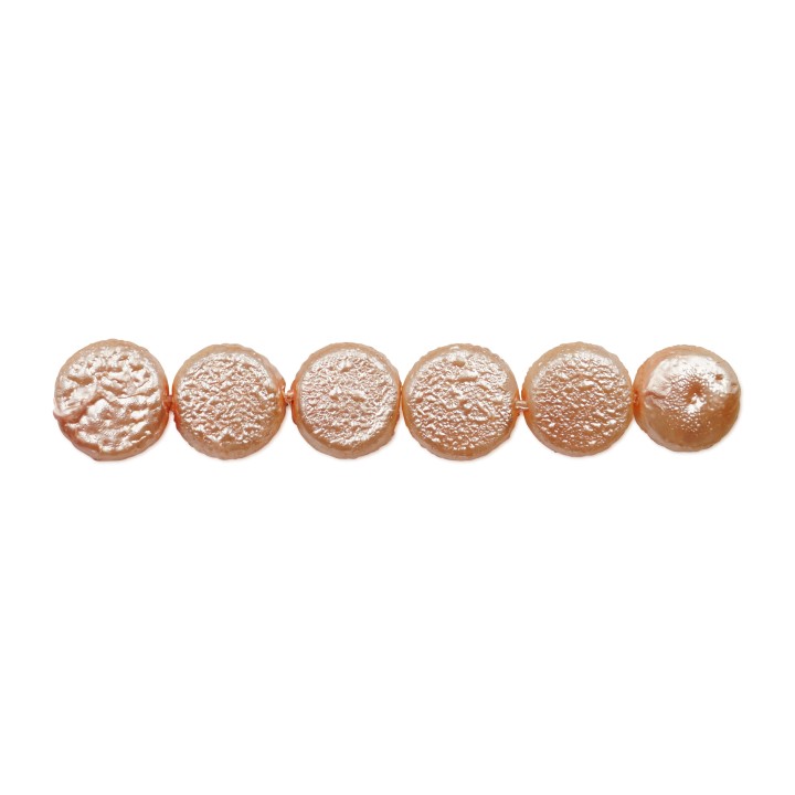 Perla redonda plana 9mm de vidrio para collar pulsera y aretes