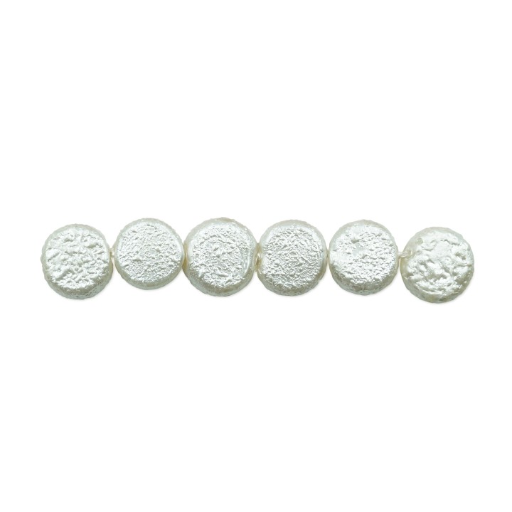 Perla redonda plana 9mm de vidrio para collar pulsera y aretes