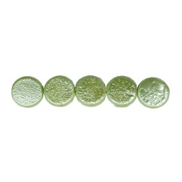 Perla redonda plana 12mm de vidrio para collar pulsera y aretes