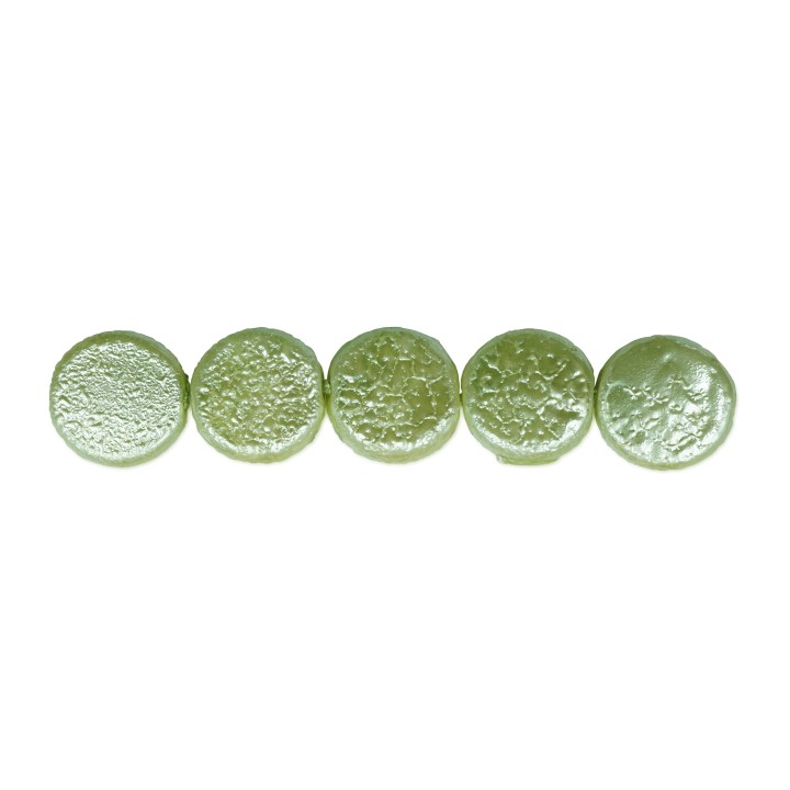Perla redonda plana 12mm de vidrio para collar pulsera y aretes