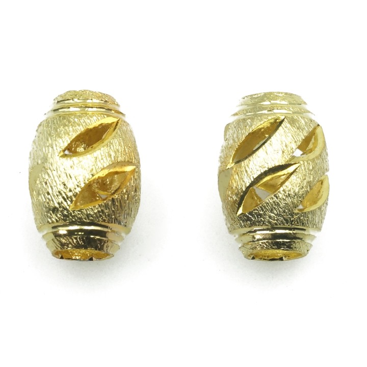 Oval perforado 8x12 mm de laton para collar y pulsera