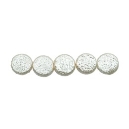 Perla redonda plana 12mm de vidrio para collar pulsera y aretes