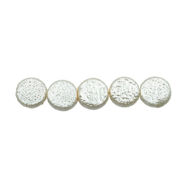 Perla redonda plana 12mm de vidrio para collar pulsera y aretes