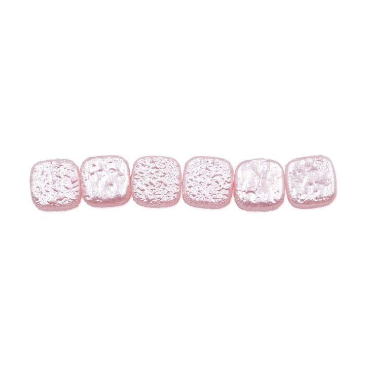 Perla cuadrada plana 9mm de vidrio para collar pulsera y aretes