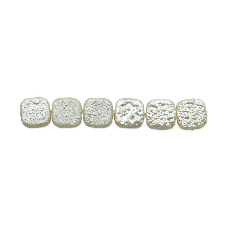 Perla cuadrada plana 9mm de vidrio para collar pulsera y aretes