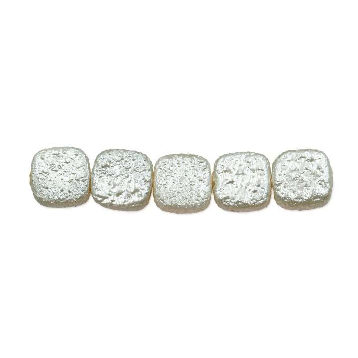 Perla cuadrada plana 10mm de vidrio para collar pulsera y aretes