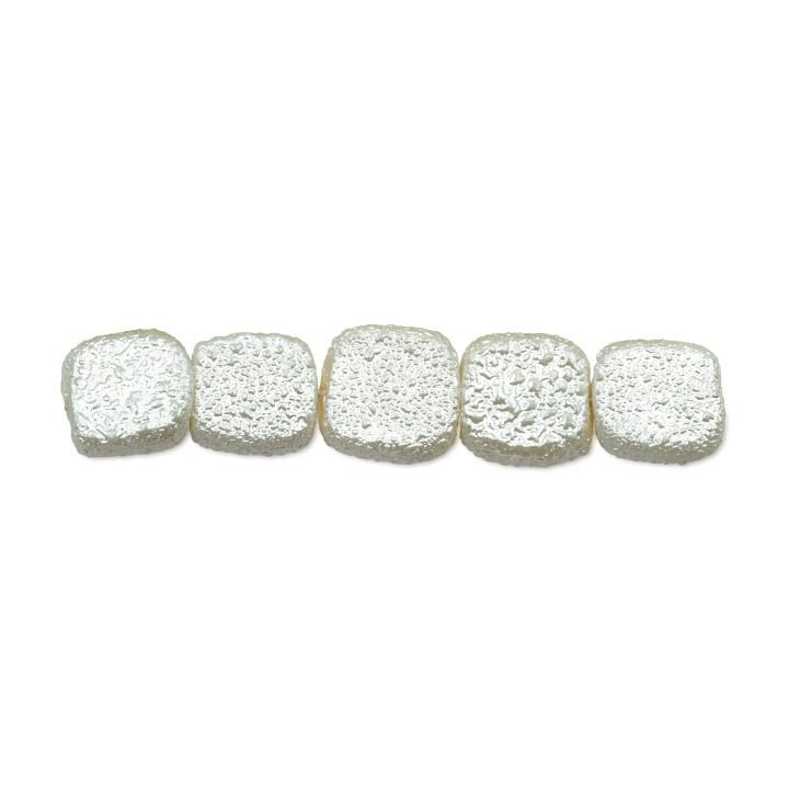 Perla cuadrada plana 12mm de vidrio para collar pulsera y aretes