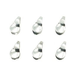 Terminal 3mm de laton para collar y pulsera plateado