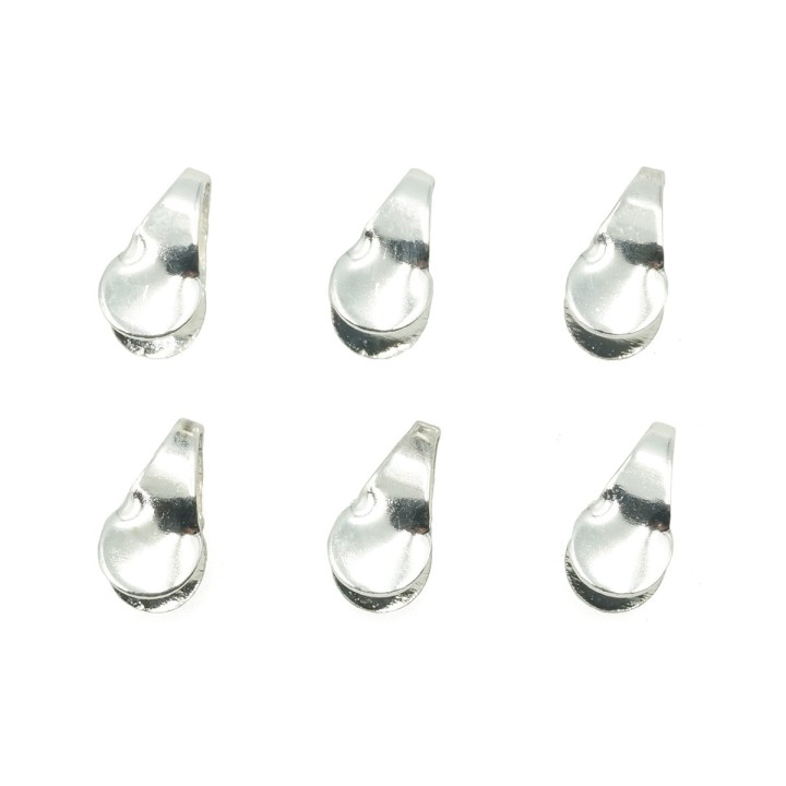 Terminal 3mm de laton para collar y pulsera plateado