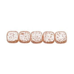 Perla cuadrada plana 12mm de vidrio para collar pulsera y aretes