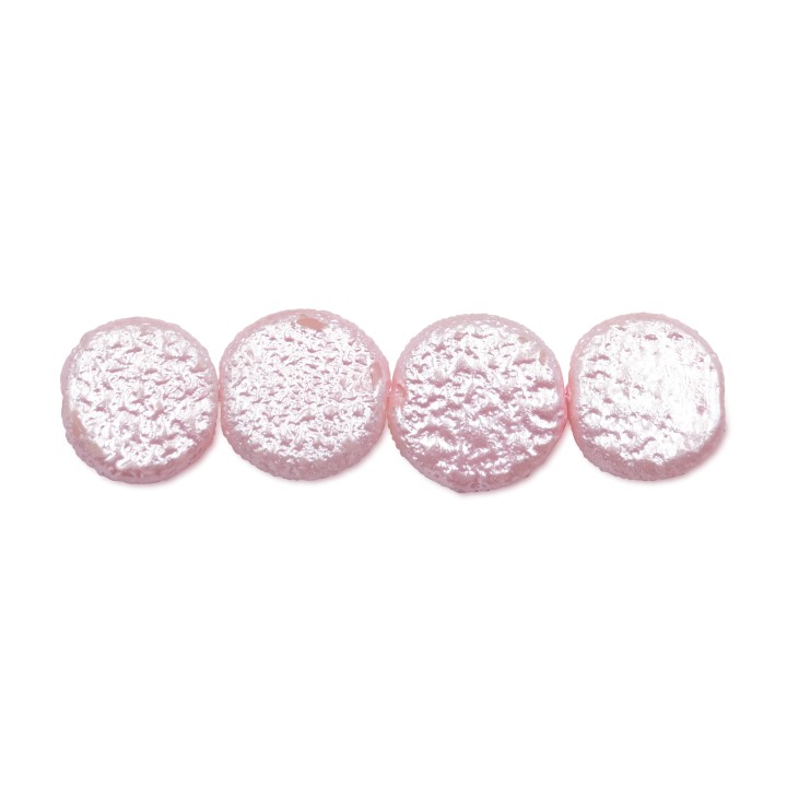 Perla redonda plana 14mm de vidrio para collar pulsera y aretes