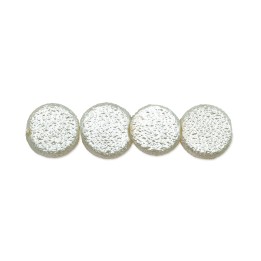 Perla redonda plana 14mm de vidrio para collar pulsera y aretes