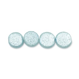 Perla redonda plana 14mm de vidrio para collar pulsera y aretes