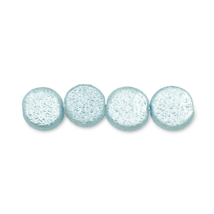 Perla redonda plana 14mm de vidrio para collar pulsera y aretes