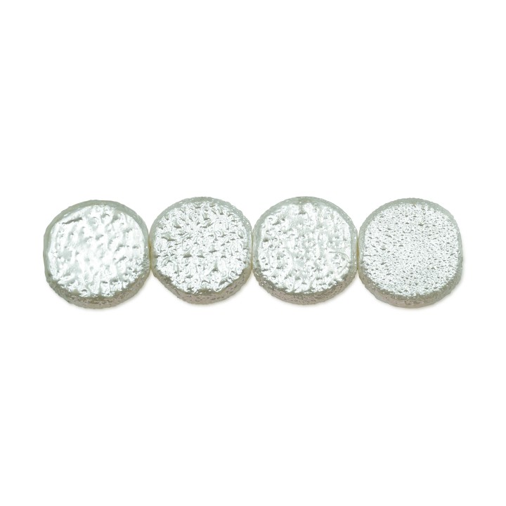 Perla redonda plana 16mm de vidrio para collar pulsera y aretes