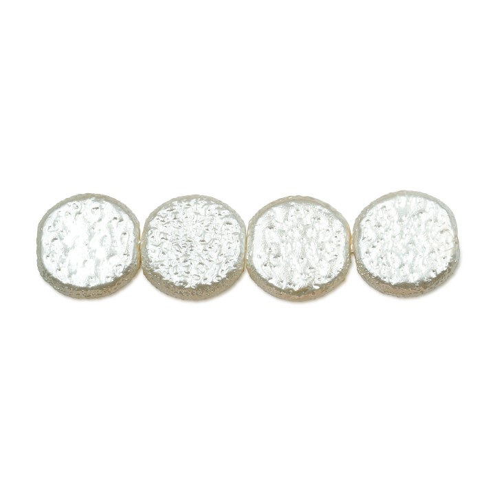 Perla redonda plana 16mm de vidrio para collar pulsera y aretes