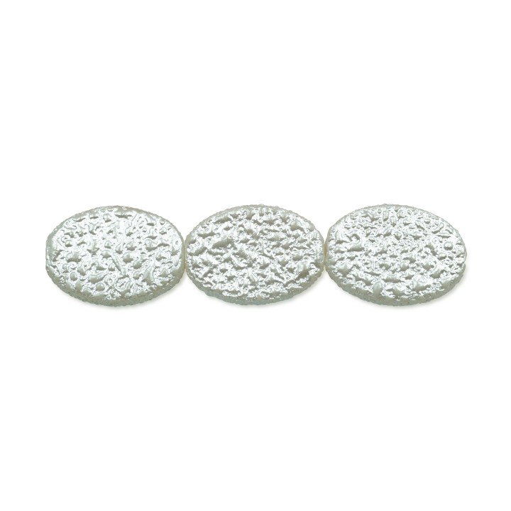 Perla oval plana 18x13mm de vidrio para collar pulsera y aretes