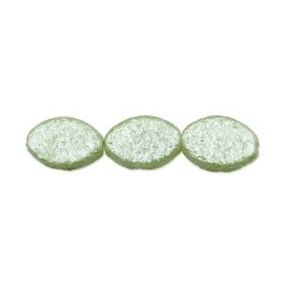 Perla oval plana 18x13mm de vidrio para collar pulsera y aretes
