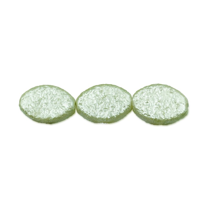 Perla oval plana 18x13mm de vidrio para collar pulsera y aretes