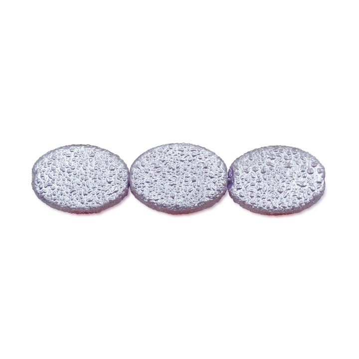 Perla oval plana 18x13mm de vidrio para collar pulsera y aretes
