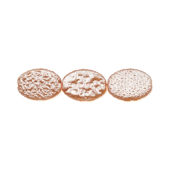 Perla oval plana 18x13mm de vidrio para collar pulsera y aretes