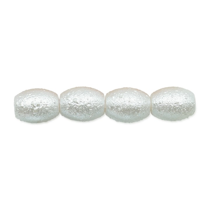 Perla ovoide 14x10mm de vidrio para collar pulsera y aretes