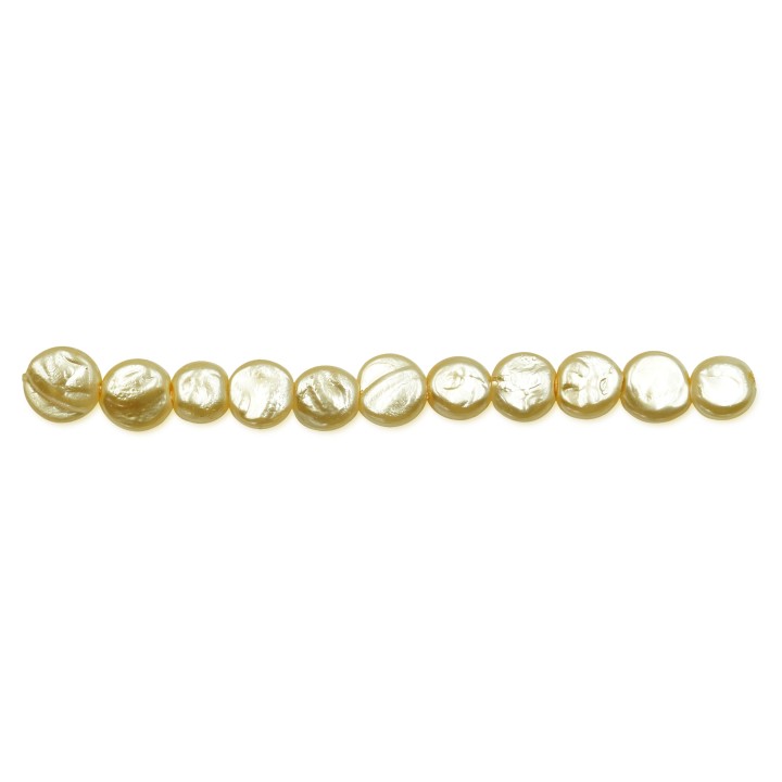 Perla grabada redonda 6mm de vidrio para collar pulsera y aretes