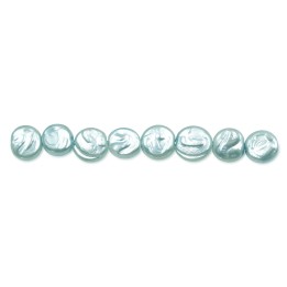 Perla grabada redonda 8mm de vidrio para collar pulsera y aretes