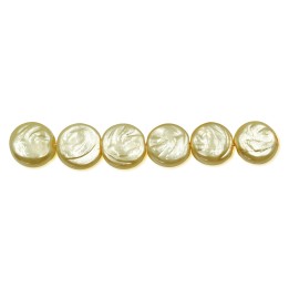 Perla grabada redonda 10mm de vidrio para collar pulsera y aretes
