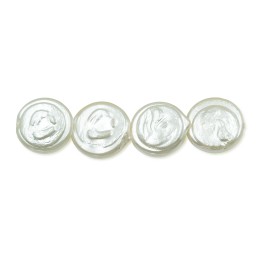 Perla grabada redonda 14mm de vidrio para collar pulsera y aretes