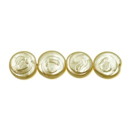 Perla grabada redonda 14mm de vidrio para collar pulsera y aretes