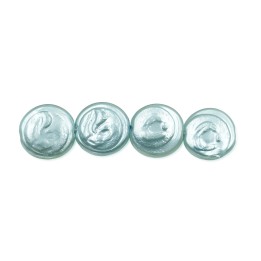 Perla grabada redonda 14mm de vidrio para collar pulsera y aretes