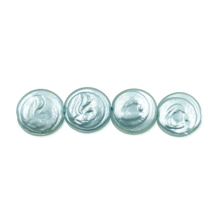Perla grabada redonda 14mm de vidrio para collar pulsera y aretes