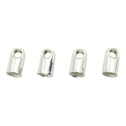 Terminal 3mm de laton para collar y pulsera plateado