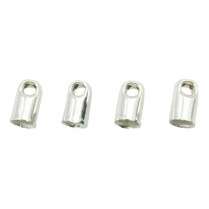 Terminal 3mm de laton para collar y pulsera plateado