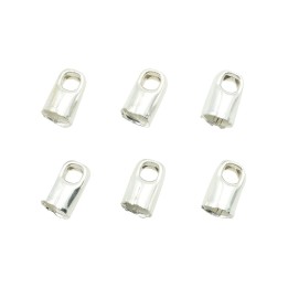 Terminal 2.5mm de laton para collar y pulsera plateado