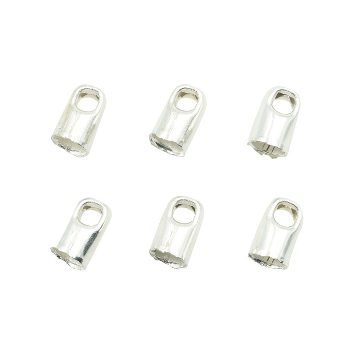 Terminal 2.5mm de laton para collar y pulsera plateado