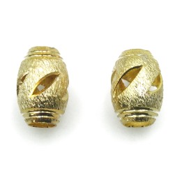 Oval perforado 8x12 mm de laton para collar y pulsera