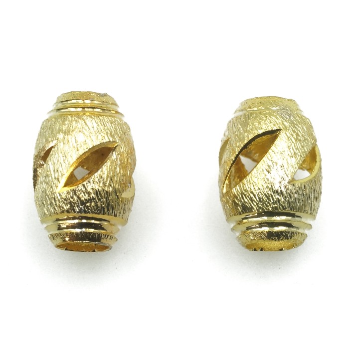 Oval perforado 8x12 mm de laton para collar y pulsera