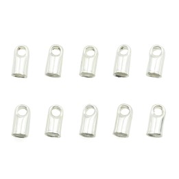 Terminal 2mm de laton para collar y pulsera plateado