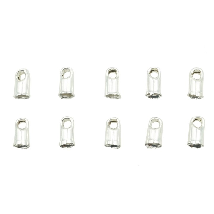 Terminal 1.5mm de laton para collar y pulsera plateado