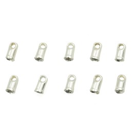 Terminal 1.2mm de laton para collar y pulsera plateado