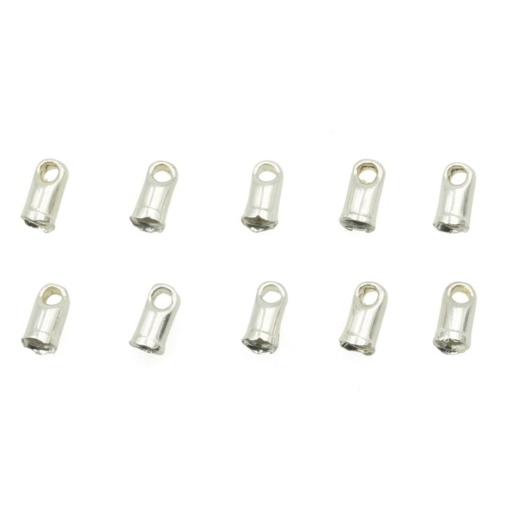 Terminal 1.2mm de laton para collar y pulsera plateado