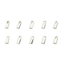 Terminal 1mm de laton para collar y pulsera plateado