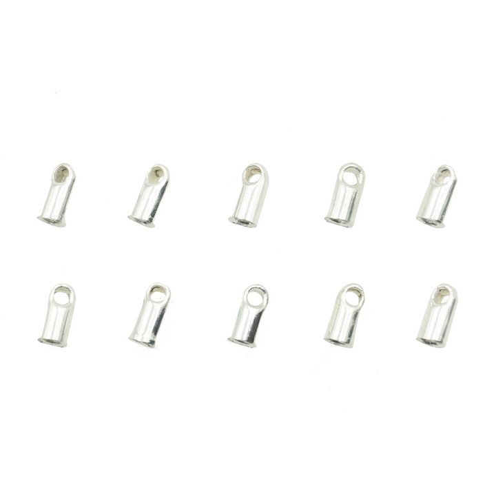 Terminal 1mm de laton para collar y pulsera plateado