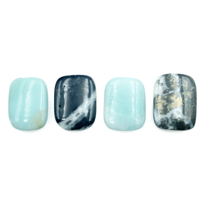 Piedra Natural 15x20x5mm Rectangulo Black Gold Amazonite