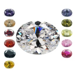 Zirconia de 12x8mm Forma oval Empaque de 50pz