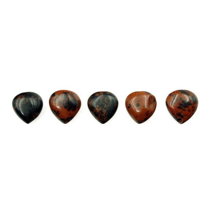 Piedra Natural 8x4mm Corazon Mahogany